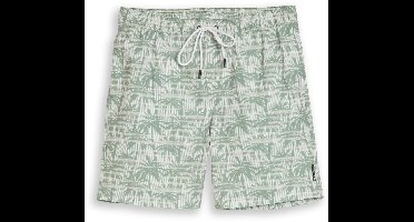 Tom Tailor Denim - Zwemshort met patroon - Maat S - sea spray stripy palm print