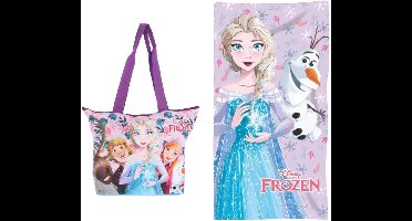 Frozen strandset; strandlaken en strandtas