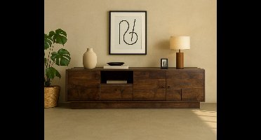 Tv meubel Kaapstad mangohout 190 cm - Walnoot