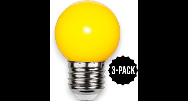 3-Pack | Prikkabel - Kogellamp - E27 - 1W - Geel