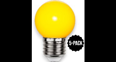 5-Pack | Prikkabel - Kogellamp - E27 - 1W - Geel
