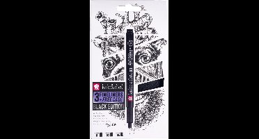 Sakura Pigma Micron Black Edition set + gratis etui | 3 pennen, zwart