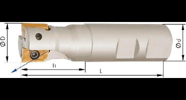 Schachtfrees Z2, met IK, voor APKT16 90°, D 25mm