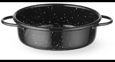 HENDI Geëmailleerde braadpan 120 mm van koolstofstaal in zwart