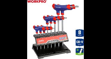 WORKPRO WP200543 Torxsleutelset T-model TORX CR-V 8-delig met houder