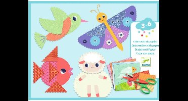 Djeco knutselset papier knippen - creatieve stickers voor kinderen.