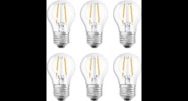 Ledvance LED Lamp Classic P45 E27 - 2.8W 250lm 2700K Ø45mm - LED Filament Lamp - Voor Gezellige Sfeerverlichting in Woonkamer & Slaapkamer - 6 stuks