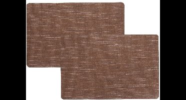 Cosy & Trendy tafel Placemat - 4x - rechthoekig - vinyl bruin - 29 x 44 cm - Tafel dekken