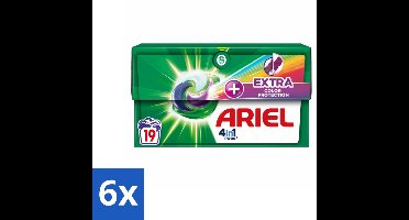 6 x Ariel Original - Extra Kleurbescherming - Wasmiddelcapsules - 4in1 Pods - Witte en Gekleurde Was - 19 Wasbeurten - Wasmiddel Capsules - Wasmiddel Pods - Kleurbescherming Wasmiddel - Wasmiddel Voor Gekleurde Was - Wasmiddel Voor Witte Was