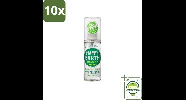 10 x Happy Earth – Deodorant Spray – 100% Natuurlijk Unscented – 100 ml - Grootverpakking - Geurloos Deodorant - Hypoallergene Deodorant - Natuurlijke Deodorant - Deodorant Voor Gevoelige Huid - Mineralen Deodorant