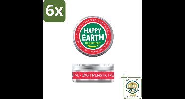 Happy Earth – Deodorant Balm – 100% Natuurlijk Floral Patchouli – 45 g - Voordeelverpakking - 6 stuks - Bloemige geur - Patchouli