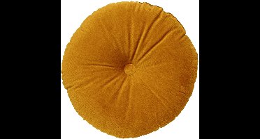 Dutch Decor - OLLY - sierkussen Ø40 cm - rond velvet - Chai Tea - geel