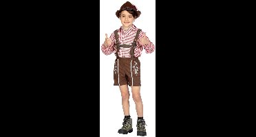 Oktoberfest Lederhose Kort Bruin Kind Milo - Maat 128