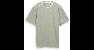 Tom Tailor Denim - Relaxed fit piqué T-shirt - Maat XL - mint sea spray two tone pique