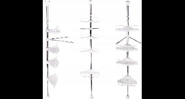 BK - Telescoop Hoekplank voor Douche - Kunststof - Wit - 254-320 cm