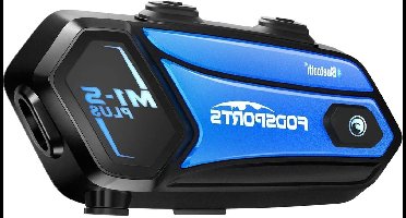 M1-S Plus - Motorfiets Intercom - Motorhelm - Bluetooth - Headsets - Handsfree - Communicator - Interphone - Koppelbaar tot 6 Rijders