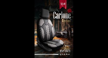 Stoelhoezen Ford Ranger 2006 – 2011 – Carlone Zwart/Grijs vol leder – perfecte pasvorm (Voorstoelen set 2 voorstoelen)
