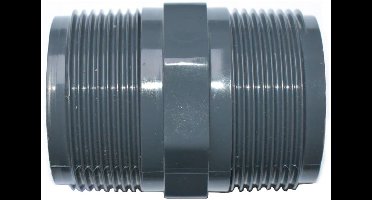 PVC Dubbelnippel 1 1/2 inch AG x AG - Buiskoppeling