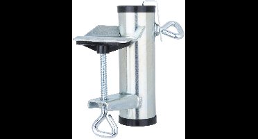 HI Parasolhouder voor balkon - zilver - metaal - parasolbevestiging - max 3,8 cm - balkonreling houder parasol