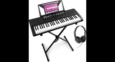 MAX Rhapsody54 keyboard piano met 54 toetsen - Complete set met standaard, koptelefoon en bladmuziekhouder
