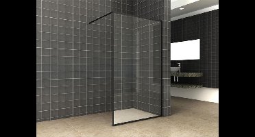 Wiesbaden Square Inloopdouche 100 x 200 cm - Helder Glas/Mat Zwart