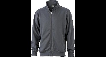 James and Nicholson Unisex Workwear Sweat Jacket (Koolstofgrijs)