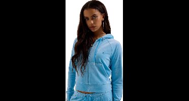 Juicy Couture Madison Col Out Hoodie LICHTBLAUW - Maat L