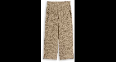 Tom Tailor - Crinkle culottebroek - Maat 38/28 - olive white structure