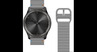 Just in Case horlogebandje geschikt voor Garmin Watch Bandje (ActiveFlex) - Smartwatchbandjes - Universeel bandje geschikt voor Garmin Vivomove Style / Trend - Grijs