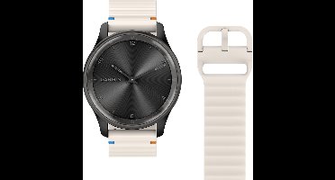 Just in Case horlogebandje geschikt voor Garmin Watch Bandje (ActiveFlex) - Smartwatchbandjes - Universeel bandje geschikt voor Garmin Vivomove Style / Trend - Ivory