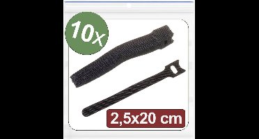 Quadrios 24CA315 Klittenband kabelbinder Om te bundelen Haak- en lusdeel (l x b) 200 mm x 25 mm Zwart 10 stuk(s)
