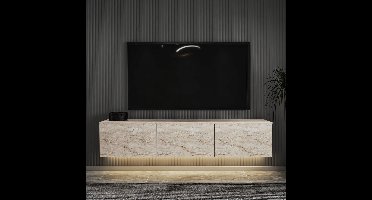 Skye Decor, Tv-standaard, Neon Illuminated - Travertine, Gemelamineerde spaanplaat, Travertin, 160 x 32 x 35 cm