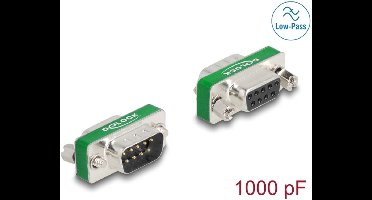 Delock RF/EMI Interference Suppression Filter D-Sub 9 pin male to female with low-pass filter capacitive
