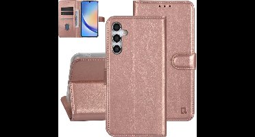 UNIQ Accessory Galaxy A34 5G Book Case hoesje - Pasjeshouder voor 3 pasjes - Magneetsluiting - Hanger - Rose Gold