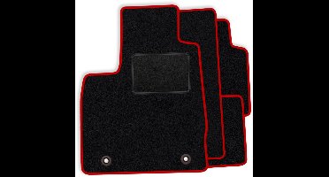 Set velours vloermatten passend voor Volkswagen Golf VI 2008-2012 - rode afwerking