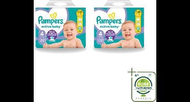 2 x Pampers – Luiers – Active Baby Maat 4 – 76 Luiers - Grootverpakking - Vaatwasstrips - Baby Droog Luis - Baby Droog Luis 4 - Droge Luier - Luier Voor Baby - Droge Luier 12 Uur