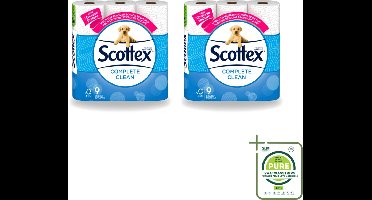 2 x Page Scottex – Toiletpapier – Complete Clean 2-laags – 9 rollen - Grootverpakking - Vaatwasstrips - Toiletpapier - Schone Reiniging - 3D Wave™ - Extra Zacht - 2-laags