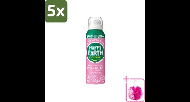 5 x Happy Earth – Deodorant Spray – 100% Natuurlijk Lavender Ylang – 100 ml - Bulkverpakking - Natuurlijke deodorant spray - Douchemop - Luchtdeodorant