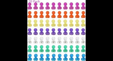 Gekleurde en transparante magneten - 70 stuks - voor whiteboards, tafels en koelkasten