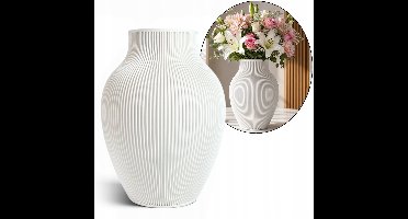 Riffelvaas 22cm Wit - Onbreekbaar & Decoratief