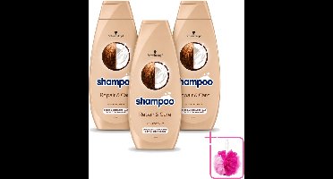 3 x Schwarzkopf - Shampoo Repair & Care - Herstelt Beschadigd Haar - 400 ml - Bulkverpakking - Herstel haar - Douchemop - Droog haar