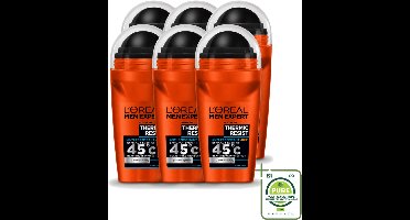 6 x L'Oréal Paris Men Expert Thermic Resist - Deodorant - 50ml - Deodorant Roller - Grootverpakking - Vaatwasstrips - Deodorant Voor Mannen - Thermische Bescherming - Zweetbestendig - Droge Oksels - Frisse Geur