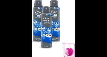 3 x Dove - Deodorant - Men Care Cool Fresh - Verfrissend en langdurige bescherming - 150 ml - Bulkverpakking - Deodorant spray - Douchemop - Zweetvermindering