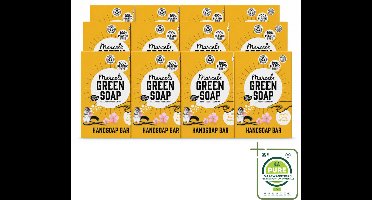 12 x Marcel's Green Soap - Handzeep Bar - Vanille & Cherry Blossom - Krachtige werking - 90 gr - Grootverpakking - Vaatwasstrips - Handzeep Bar - Plasticvrije Handzeep - Vegan Handzeep - Natuurlijke Handzeep - Duurzame Handzeep