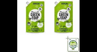 2 x Marcel's Green Soap - Navulling - Afwasmiddel - Basilicum & Vetiver Gras - Plantaardig & duurzaam - 500 ml - Grootverpakking - Vaatwasstrips - Afwasmiddel - Navulverpakking - Basilicum - Vetiver - Plantaardig