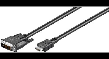 Goobay DVI-D naar HDMI-kabel, 18+1-pins, 2 m, zwart