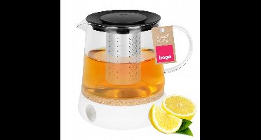 Glazen Theepot met Infuser en Warmer 1.5L - Borosilicaatglas