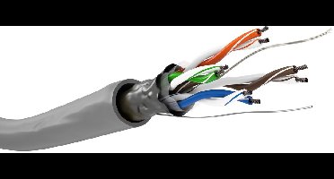 Goobay CAT 5e installatiekabel F/UTP 100 m grijs, CCA-geleider AWG 26/7 met PVC-mantel, ongemonteerde legkabel met IDC-techniek, tot 40 m transmissie