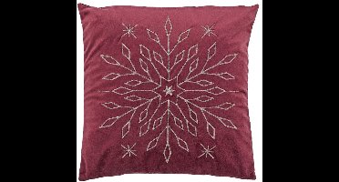 Unique Living - Sierkussen Snowflake - 45x45cm - Rood