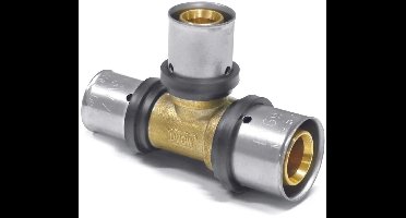 Pressfitting verloop-T-stuk 26x20x16 mm – DVGW-gecertificeerd